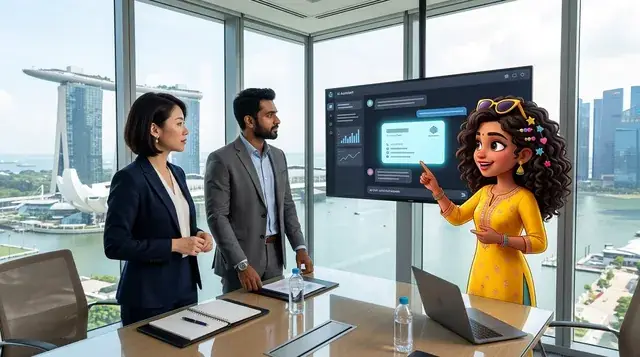 Kavya showing an AI answer to a lawyer and an accountant (AI image)