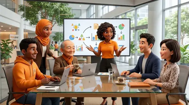 Presales researching a market (AI image)
