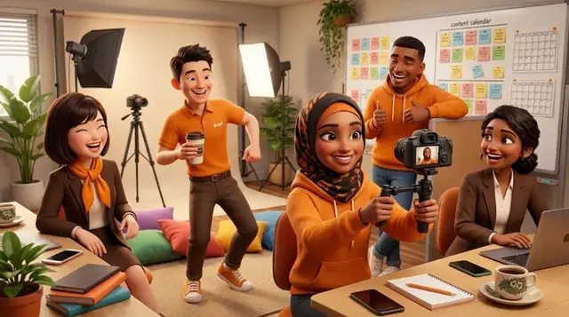 Social Media team at work (AI image)
