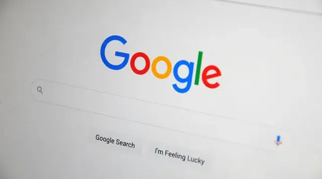 Google search page on a laptop screen